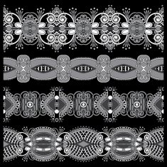 collection of seamless ornamental floral stripes N65