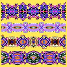 collection of seamless ornamental floral stripes N67