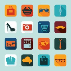 Set of fashion flat icons N84