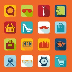 Set of fashion flat icons N85