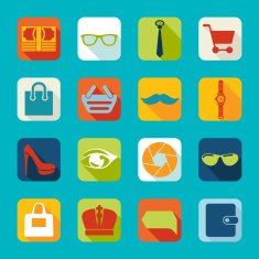 Set of fashion flat icons N88