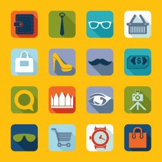 Set of fashion flat icons N90