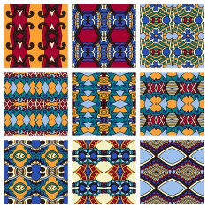set of different seamless colored vintage geometric pattern N94