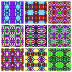 set of different seamless colored vintage geometric pattern N95