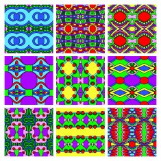 set of different seamless colored vintage geometric pattern N100
