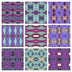 set of different seamless colored vintage geometric pattern N101
