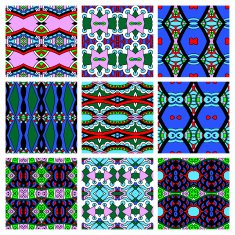 set of different seamless colored vintage geometric pattern N103