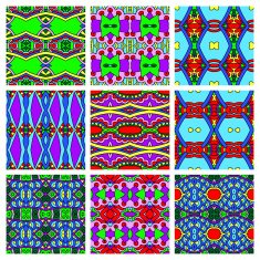 set of different seamless colored vintage geometric pattern N105