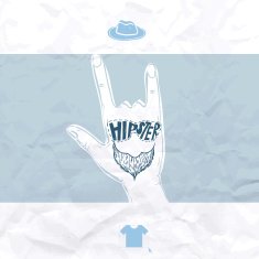 Vintage Hand With Hipster Beard N2