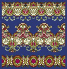 collection of seamless ornamental floral stripes N86