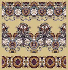 collection of seamless ornamental floral stripes N87