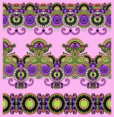 collection of seamless ornamental floral stripes N88
