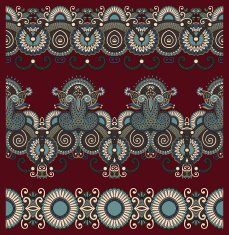 collection of seamless ornamental floral stripes N89