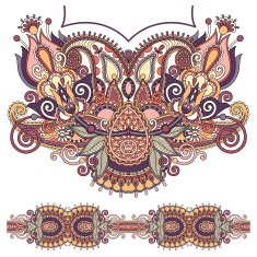 Neckline ornate floral paisley embroidery fashion design ukrain N39