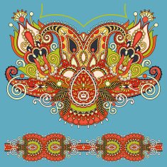 Neckline ornate floral paisley embroidery fashion design ukrain N40