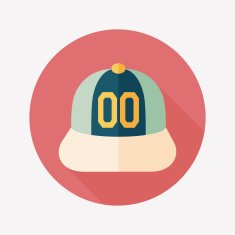 baseball cap flat icon with long shadow eps10 N27