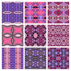 set of different seamless colored vintage geometric pattern N111