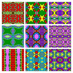 set of different seamless colored vintage geometric pattern N115
