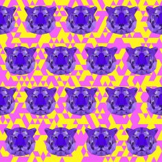 bright colored polygonal tiger abstract geometric seamless pattern background