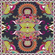 Traditional ornamental floral paisley bandanna N582