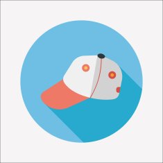 baseball cap flat icon with long shadow eps10 N46