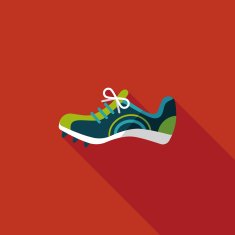 sneaker flat icon with long shadow eps10 N21
