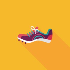 sneaker flat icon with long shadow eps10 N22