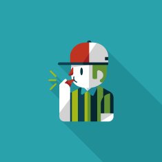 referee flat icon with long shadow eps10 N9