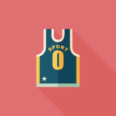 basketball clothing flat icon with long shadow eps10 N30