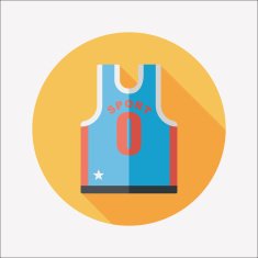 basketball clothing flat icon with long shadow eps10 N32