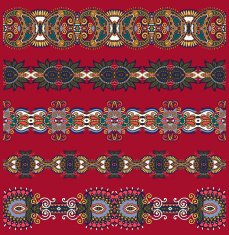 collection of seamless ornamental floral stripes N91