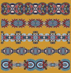 collection of seamless ornamental floral stripes N92