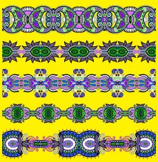 collection of seamless ornamental floral stripes N94