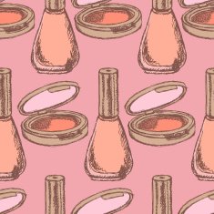 Sketch powder compact and nail polish