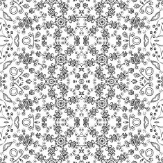 Seamless Outline Floral Pattern N4