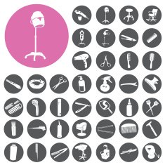 Hairdressing icon set related symbol Vector Illustration eps10