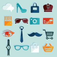 Set of fashion flat icons N92