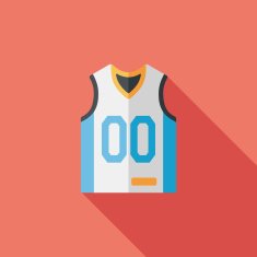 basketball clothing flat icon with long shadow eps10 N36