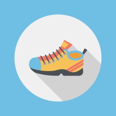 sneaker flat icon with long shadow eps10 N27