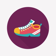 sneaker flat icon with long shadow eps10 N28