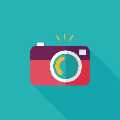 camera flat icon with long shadow N22