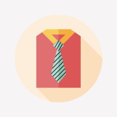 business shirt and tie flat icon with long shadow eps10 N16
