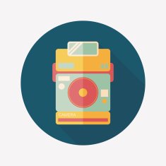 camera flat icon with long shadow eps10 N10