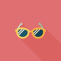 Glasses flat icon with long shadow eps10 N11