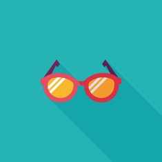 Glasses flat icon with long shadow eps10 N12