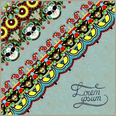 ornamental background with flower ribbon stripe pattern greeti N110