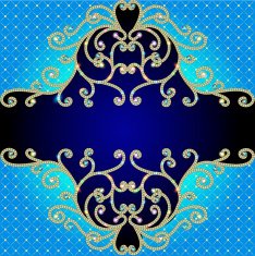 background with gold ornaments of precious stones and mesh