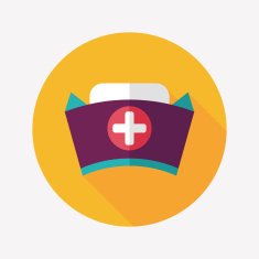 nurse hat flat icon with long shadow N3