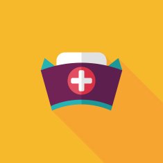 nurse hat flat icon with long shadow N4