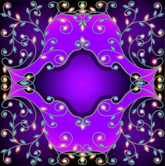 background frame with gold ornaments of precious stones